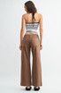 MID RISE TWILL WIDE LEG TROUSER PANT DENIM