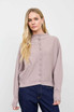 BOAT NECK BUTTON DOWN KNIT CARDIGAN SWEATER
