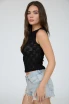 SHEER FLORAL CROCHET SLEEVELESS TOP
