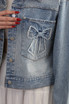 OVERSIZED TRUCKER BOW PATCH DENIM JACKET