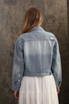 OVERSIZED TRUCKER BOW PATCH DENIM JACKET