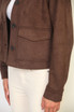 OVERSIZED FRONT PATCH POCKETS SUEDE JACKET