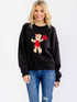 CREW NECK TEDDY BEAR GRAPHIC SWEATER