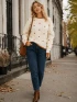 LONG SLEEVE POM POM DETAILED SWEATER