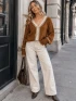 BUTTON UP TRIM DETAILED SWEATER