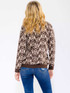 BUTTON UP FLORAL PRINT SWEATER