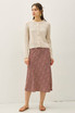 PRINT MIDI SKIRT WITH ELASTIC WAISTBAND