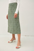 PRINT MIDI SKIRT WITH ELASTIC WAISTBAND