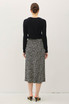 PRINT MIDI SKIRT WITH ELASTIC WAISTBAND