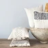 COTTON LUMBAR PILLOW W/ EMBROIDERED PAISLEY PATTERN