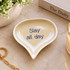 STONEWARE SPEECH BALLOON SHAPED DISH WITH WORDS