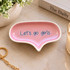 STONEWARE SPEECH BALLOON SHAPED DISH WITH WORDS