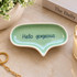 STONEWARE SPEECH BALLOON SHAPED DISH WITH WORDS