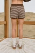 STRIPED CONTRAST WAIST KNIT SHORT