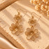 DOUBLE FLOWER FILIGREE DANGLE EARRINGS