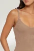V NECK RIBBED SLEEVELESS MINI DRESS