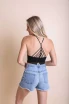 HIGH NECK CROCHET LACE TRIM BRALETTE