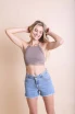 HIGH NECK CROCHET LACE TRIM BRALETTE