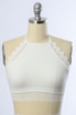 HIGH NECK CROCHET LACE TRIM BRALETTE