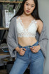 PADDED CROCHET LACE LONGLINE BRALETTE
