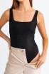 SQUARE NECK SHINE TANK BODYSUIT