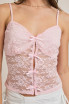 LACE SATIN BOW CAMI TOP