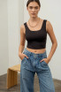 REVERSIBLE CROPPED SQUARE NECK TANK