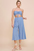 BAMBOO TEXTURED CROPPED FLOWY PANTS