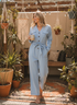 LONG SLEEVE BUTTON UP WIDE LEG JUMPSUIT