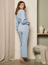 LONG SLEEVE BUTTON UP WIDE LEG JUMPSUIT