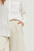 PLEATED WIDE LEG HALF PANTS