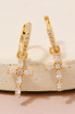 CROSS CHARM HOOP EARRINGS