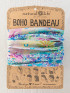 FULL BOHO BANDEAU HEADBAND- BLUE WATERCOLOR PATCHWORK