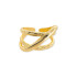DOUBLE CROSS RING ADJUSTABLE GOLD RING