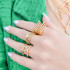 LOOPED CZ RING ADJUSTABLE GOLD RING