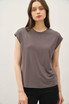 BAMBOO CAP SLEEVE BASIC ROUND NECK TOP