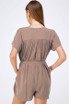 SOLID SHORT SLEEVE BUTTON DOWN ROMPER