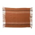 BRUSHED NEW ZEALAND WOOL THROW WITH STRIPES & FRINGE