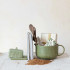 DEBOSSED STONEWARE BUTTER DISH W/ TREES