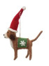 WOOL FELT DOG IN HOLIDAY OUTFIT ORNAMENT