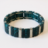 ARTISAN TEAL SILVER STRETCH BRACELET