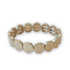 MATTE GOLD TONE TEXTURED DISC STRETCH BRACELET