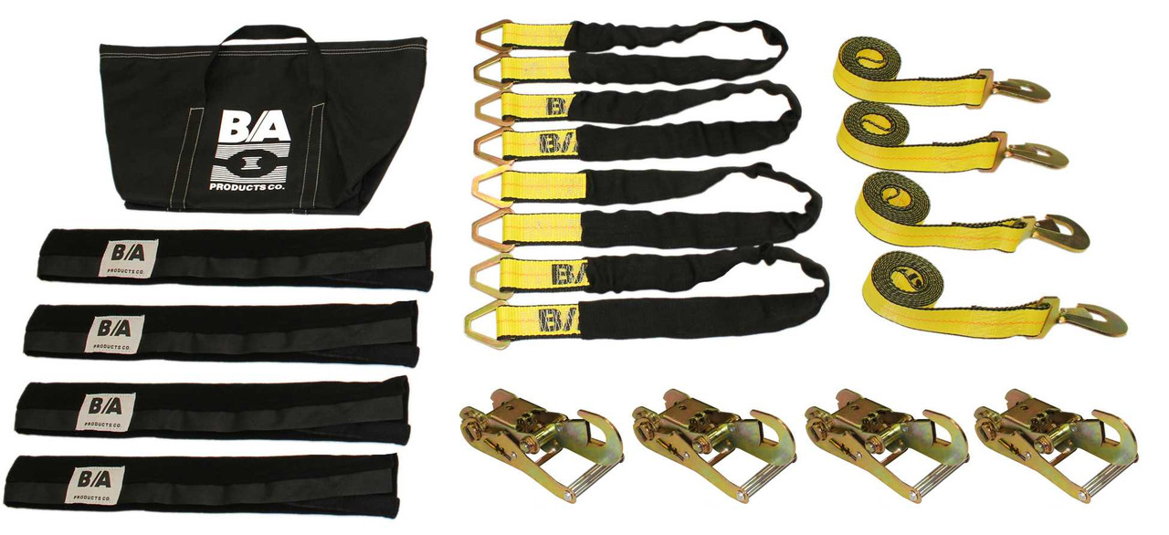 B/A Products Co. 36" Snap Hook Ratchet Axle Strap Tie-Down Kit - 38-KITA3622