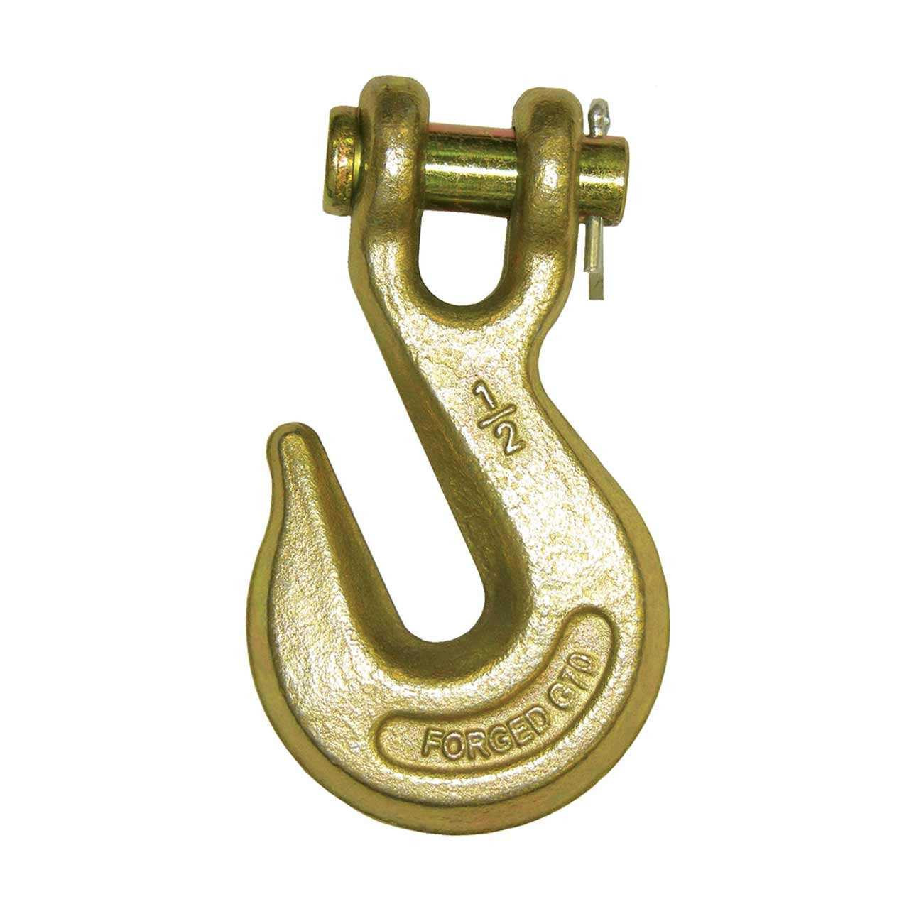 Heavy-Duty Grade 70 Steel Cotter Pin Clevis Grab Hook 3/8-Inch