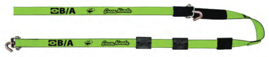 B/A Products Co. Green Mamba 2" x 15’ J-Hook Tie-Down w/ Tire Grippers and Protective Sleeve - GM-C180