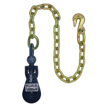 Heavy-Duty Industrial B/A Snatch Block w/Chain 3-Inch