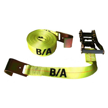2 x 30' Ratchet Strap with Flat Snap Hooks - Yellow