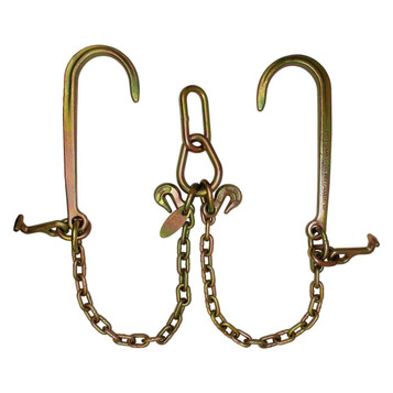 Low-Profile G70 8” J & T Hook V-Chain 5/16-Inch 2-Foot