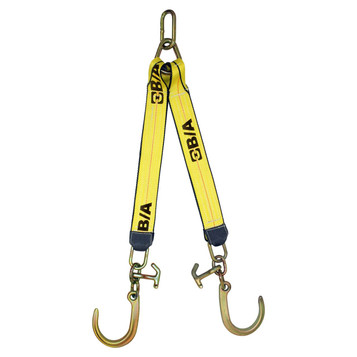  FITHOIST 2 Pack 8 Inch J Hook, Short Tow Hook on Coupling Link, Yellow Zinc Plated J Tow Hook with Link