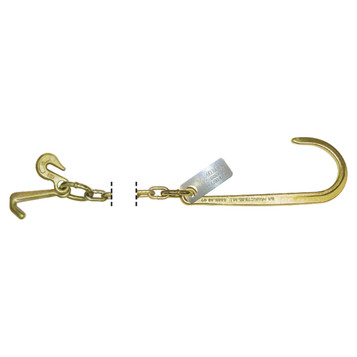 Chain with 15 J Hook; Grab & T Hooks (5/16 Chain - 8' [Pair])